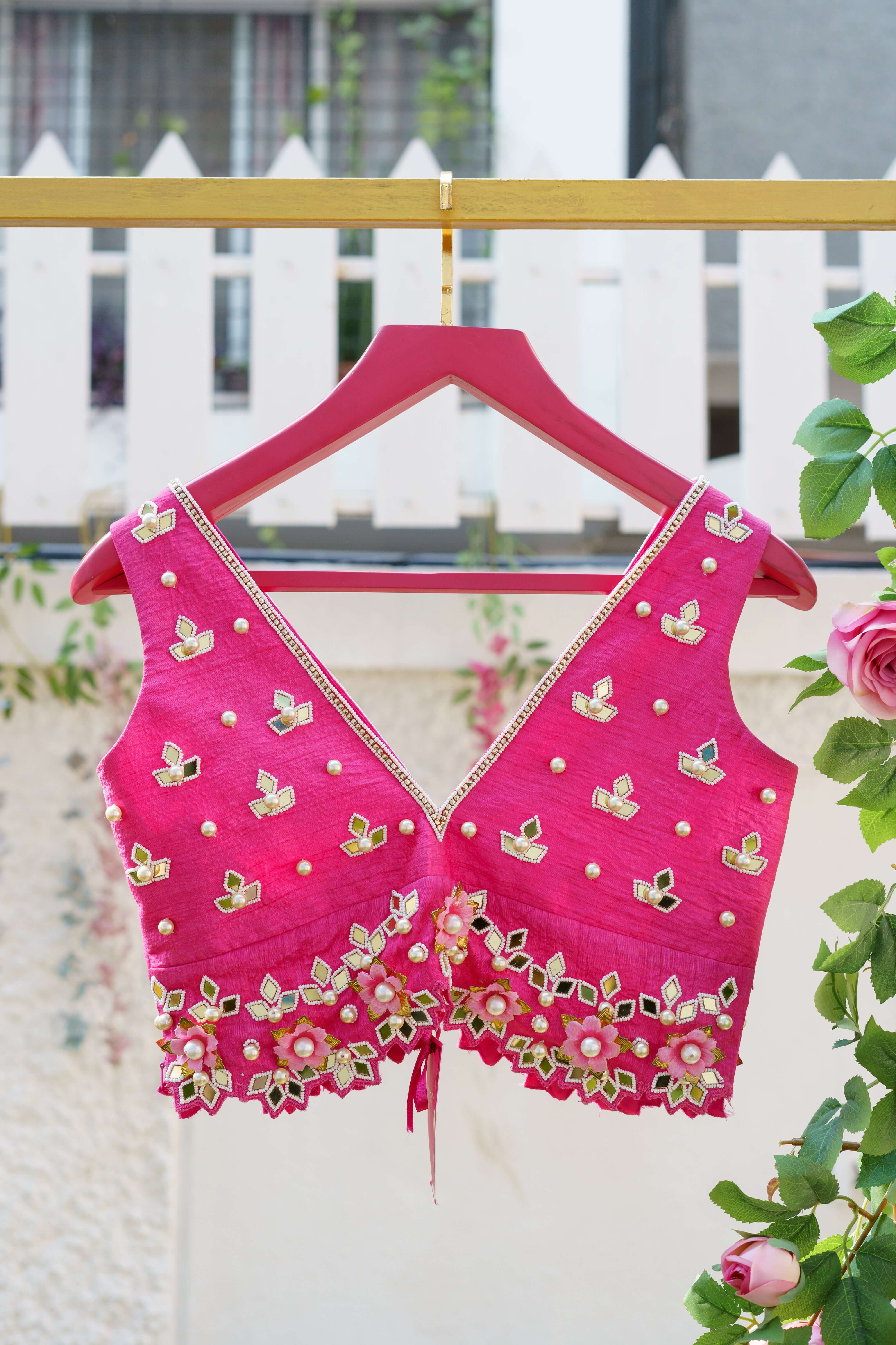 Gleaming Rose Embellished Blouse